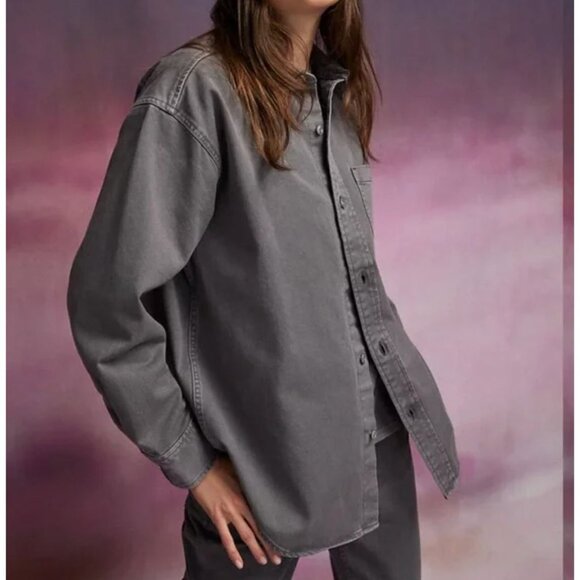 Aritzia TNA Gramercy Gray Button Up Shirt jacket - Size XXS - Picture 6 of 6